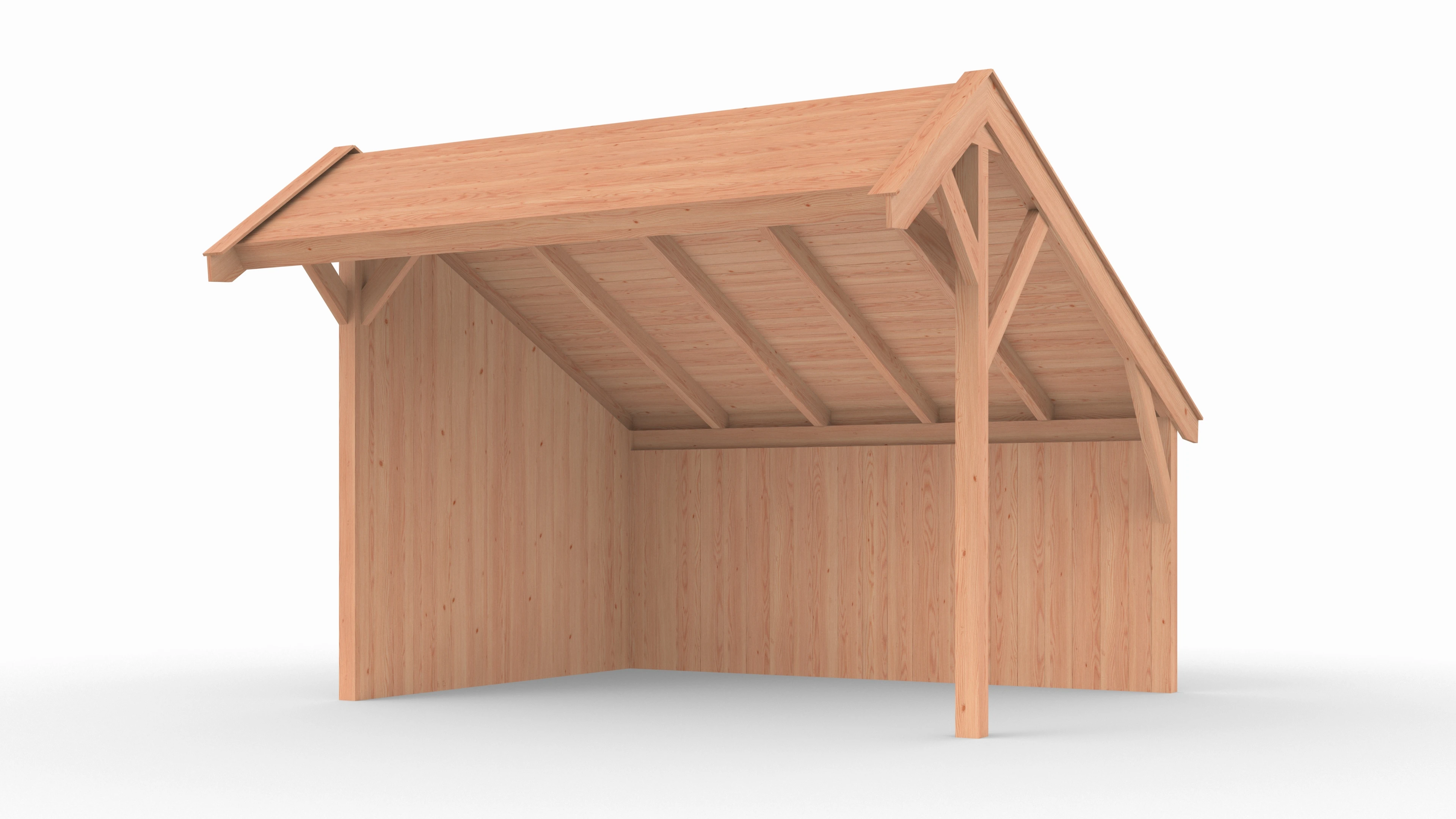 Douglas kapschuur, 400 x 300, met achterwand en zijwand, Westwood Comfort - Afbeelding 1